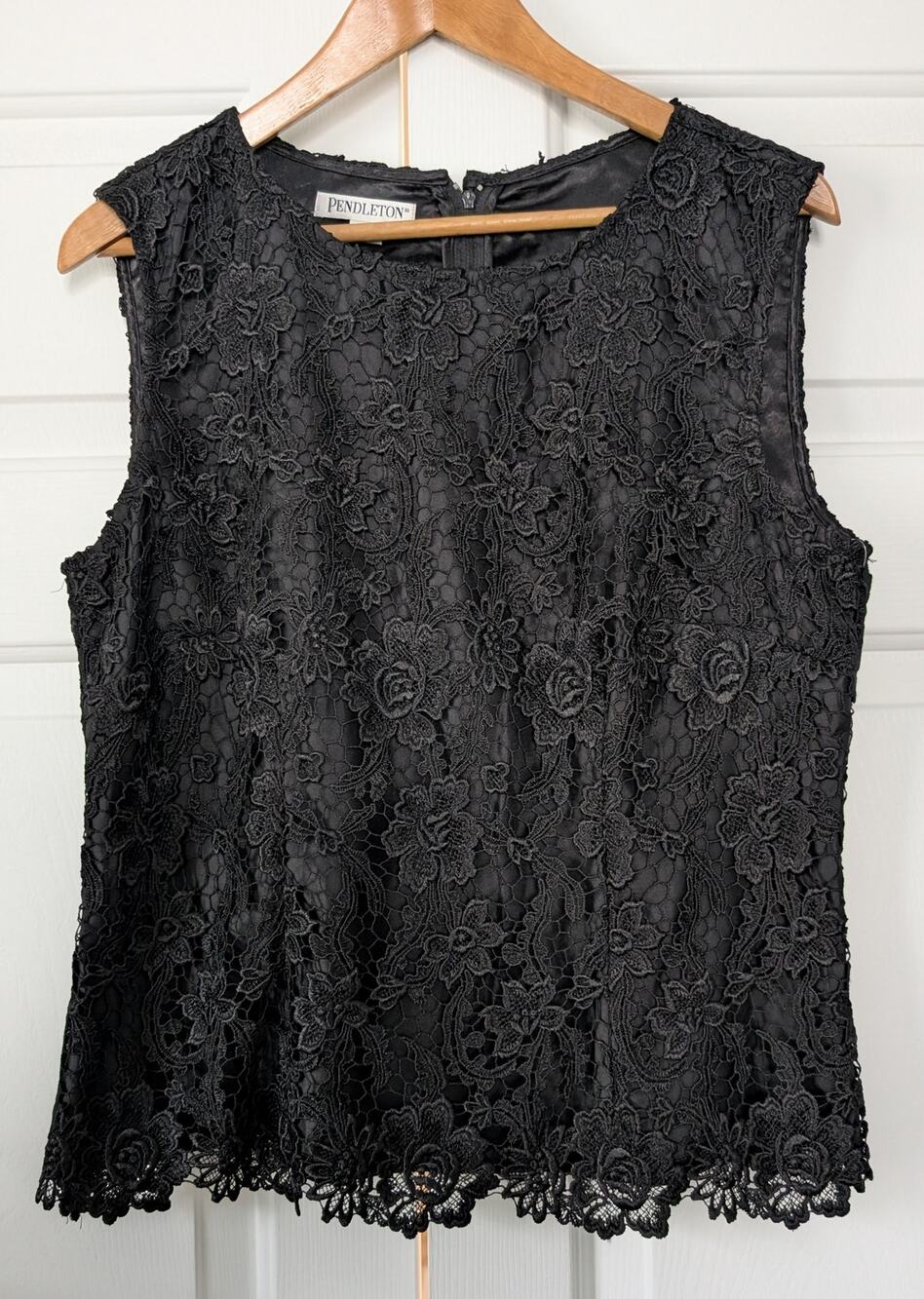 Pendleton Black Lace Sleeveless Top NEW!